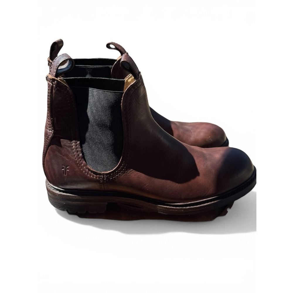 Frye Tyler Chelsea Boots Men's 13 D Brown Leather Lug Sole Made in Mexico 87186